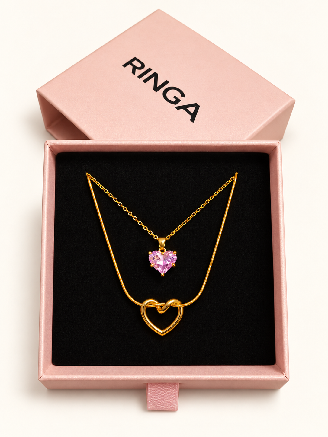 Pack of 2 - Heart and Amora necklace