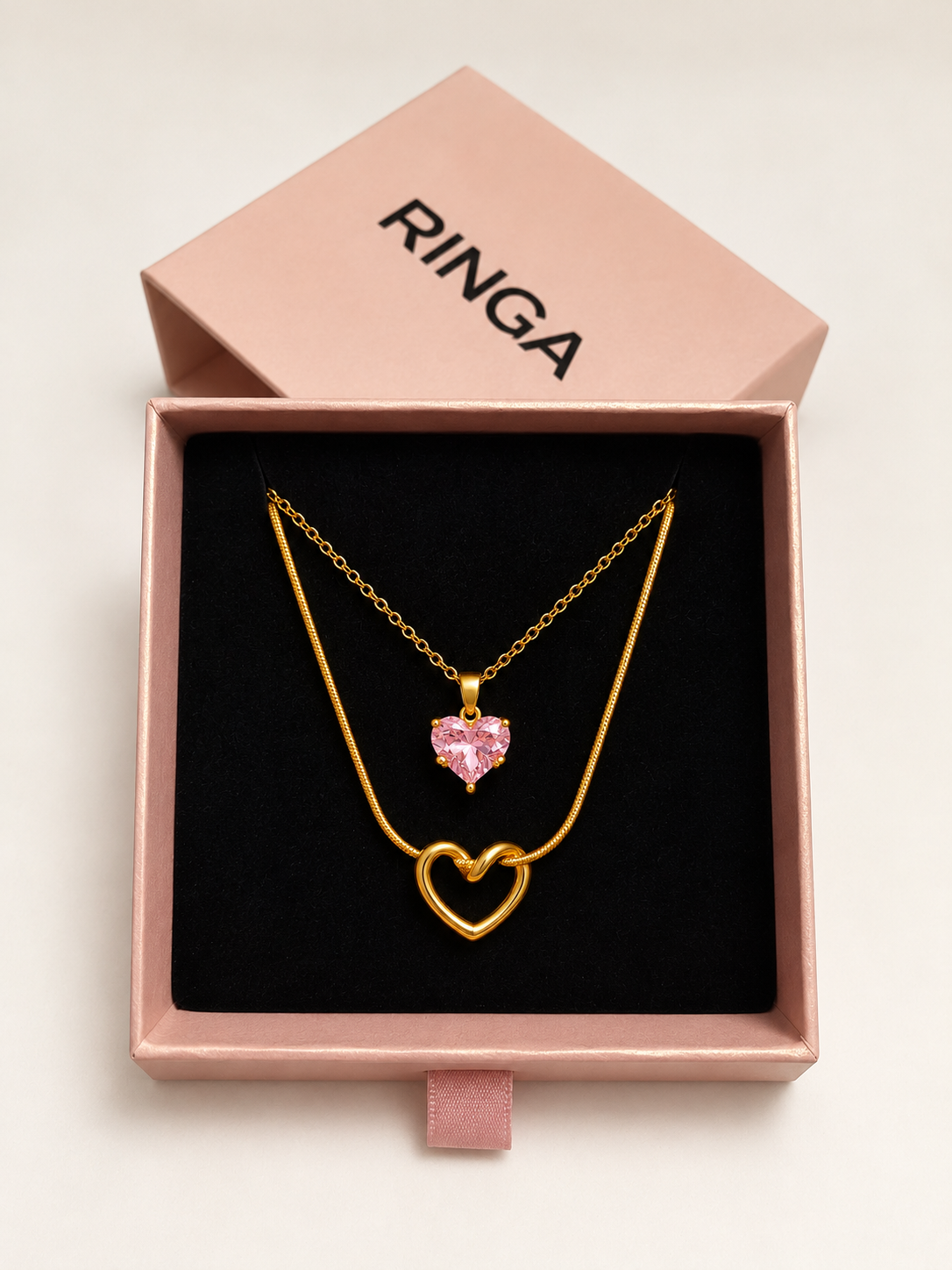 Pack of 2 - Heart and Amora necklace