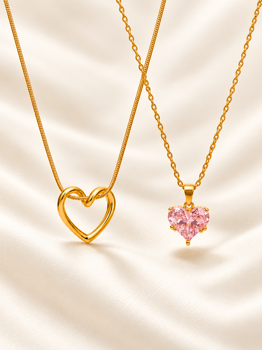 Pack of 2 - Heart and Amora necklace
